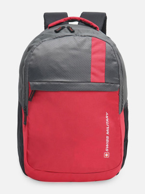 SWISS MILITARY Accent Multi Utility Bag with Quick Access pocket for Office/College/Travel Bag 34 L Backpack(Grey, Red)
