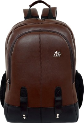 top lait Classic 30L artificial leather backpack 15.6 Inch Laptop Bag Water Resistant 30 L Laptop Backpack(Brown)