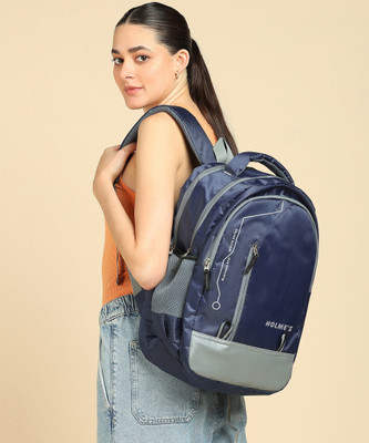 HOLME'S Laptop Backpack 2010 For College School Travel Office Casual Use For Men & Women 30 L Laptop Backpack(Blue, Grey)