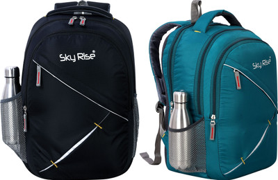 SKY RISE backpack32 35 L Laptop Backpack(Black, Black)