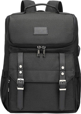 gustave Vintage Travel Laptop Backpack for Men and Women with USB Port 18.53 L Trolley Laptop Backpack(Black)