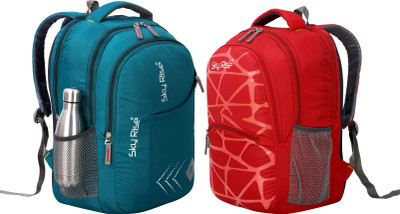 SKY RISE Laptop Backpack 35 L Laptop Backpack(Red, Blue)