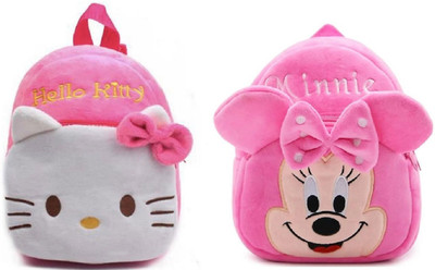 7Eleven Enterprise Soft Toy Bag Hello Kitty & Minnie Plush Bag For Cute Kids 2-5 Years Plush Bag 11 L Backpack(Multicolor)