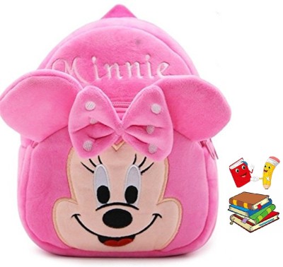 7Eleven Enterprise Baby School Bag Embo Minnie For Nursery School Bag (Pink, 16 Inch) 10 L Backpack(Pink)