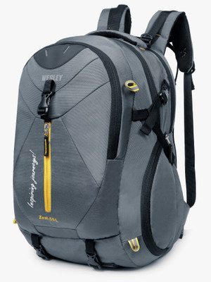WESLEY Zeal Multipurpose bag with Shoe Compartment/Raincover College travel backpack 50 L Laptop Backpack(Grey)