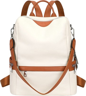MomsyStore Medium 22 L Elegant Stylish Leather Backpack for Women 22 L Backpack(Tan)