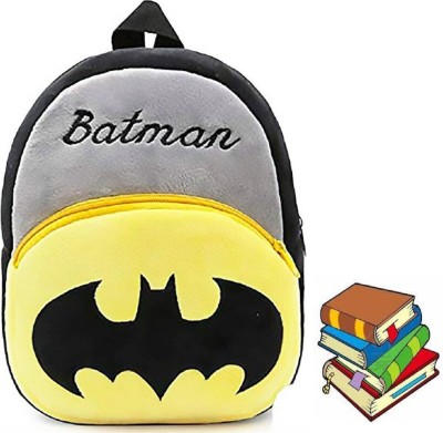 7Eleven Enterprise Kids School Bag Bat Man Cartoon Baby Boys/Girls Plush Bag (Yellow, 11) 11 L Backpack(Multicolor)