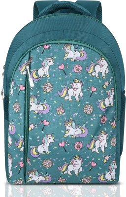Shavi Bag Kids 20L Unicorn Print Waterproof Casual/School Bag for Children Boys And Girls 20 L Backpack(Green)