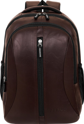 ZERUS Stylish Durable & Functional PU Faux Leather With 15.6 Inches Laptop Backpack 45 L Laptop Backpack(Brown)