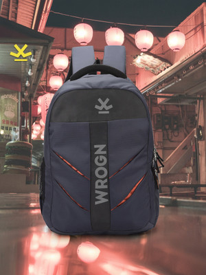 WROGN Unisex Sparton Casual bag with rain cover and reflective strip 35 L Laptop Backpack(Blue)