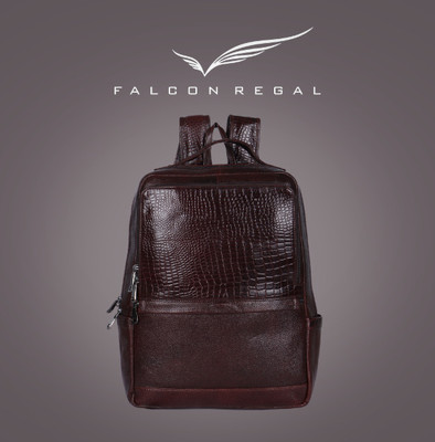 Falcon Regal Dominion Crest 24 L Laptop Backpack(Brown)