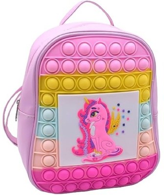 Rodio Casual Fancy Backpack Pop-It Toy Bag for Girls, Unicorn Design 2 L Backpack(Pink)