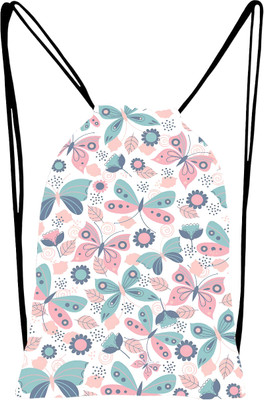 Hemes Printed Dori Bag Drawstring Backpack Small Bag Gym Bag Multipurpose Bag 12 L Backpack(Black)