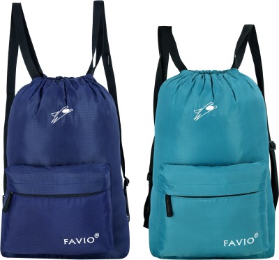 Favio The Confidence Drawstring Sports Gym Bag (Combo Pack of 2) 15 L Backpack(Multicolor)