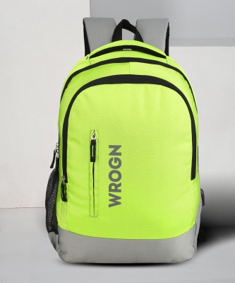 WROGN Backpack with USB Charging port 15.6 inch with Two Compartment 35 L Laptop Backpack(Green, Grey)