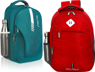 SKY RISE Laptop Backpack 35 L Backpack(Green, Red)