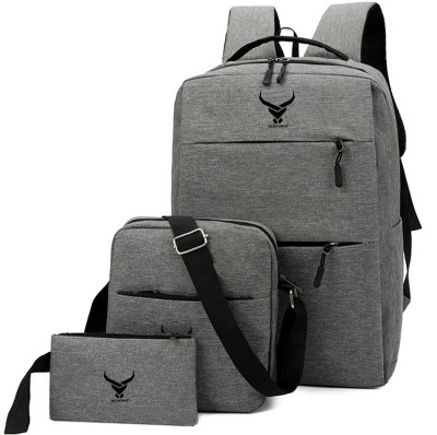 REDHORNS Set of 3 With 15.6 Inch Padded Sleeves Laptop Bag For Men & Women With USB Port 25 L Laptop Backpack(Grey)