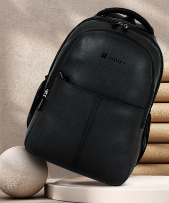 Airwin Leather Backpacks Unisex Bags Office/School/College/Business FOR MEN & WOMEN 25 L Laptop Backpack(Black)