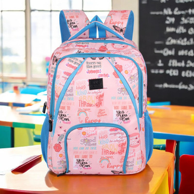 newtal College Backpack with Fun Doodle Print and Spacious Compartments 35 L Backpack(Pink)