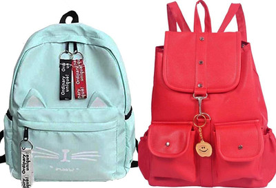 khatushyam collection A_CT_GRN_@_1 & RED-4PKT-BACKPACK-SINGLE_abc 30 L Backpack(Green, Red)