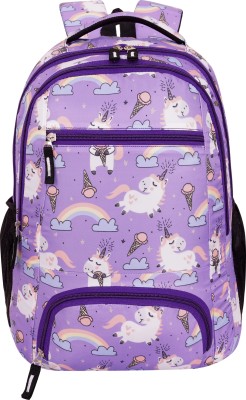 CROPOUT Unicorn Printed School Bag For Girls & Women Backpack For College Office Travel 40 L Laptop Backpack(Purple)