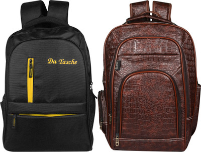 Da Tasche Comfy Backpack Blk 25 L Laptop Backpack(Black, Brown)