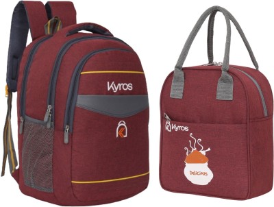 Kyros Khadi Textured School & College Bag Unisex Casual Lunch Bags Tiffin bags Handbag 45 L Laptop Backpack(Maroon)