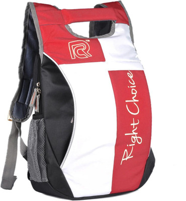 RIGHT CHOICE (2231) BLACK RED WHITE stylish tuff quality college school casual bag boy & girl 20 L Backpack(Red, White, Black)