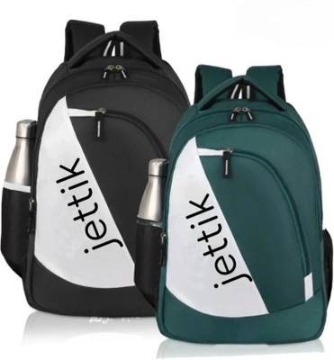 jettik combo 2set backpack/office/ School Bag/Laptop Bags For Girls & Boys School Bag 35 L Laptop Backpack(Black, Green)