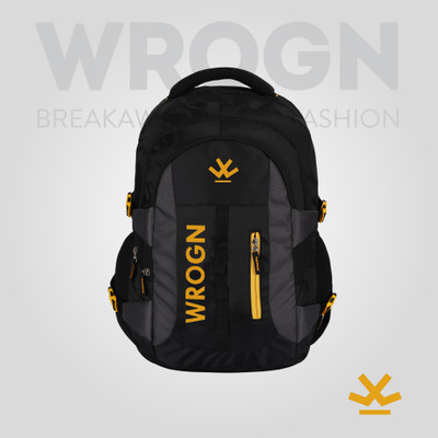 WROGN 3 Compartments unisex backpack fits upto 16 Inches laptop/college bag/school bag 45 L Laptop Backpack(Black)