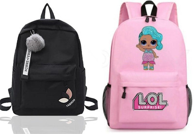 khatushyam collection A_BLCK__@@ FSHN_1PC & LOL-PRINTPINK-1PC_abc 30 L Backpack(Black, Pink)