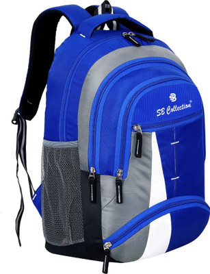 SBCOLLECTION 30L Medium TRI-color Grey ROYAL BLUE Laptop Backpack Unisex College & School Bag 30 L Laptop Backpack(Black, Grey)