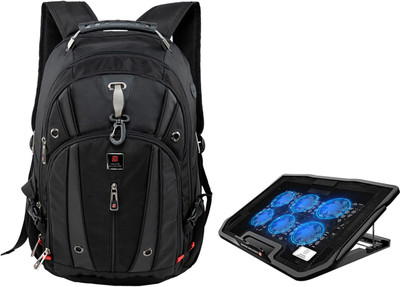SWISS MILITARY Combo Pack Of Backpack and Laptop Cooling Pad 31 L Backpack(Black)