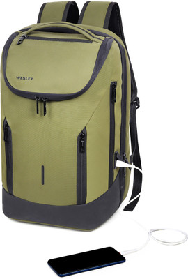 WESLEY Rover Pro Series Smart Anti-Theft Laptop Backpack With USB-A & C Type Charging 30 L Laptop Backpack(Green)