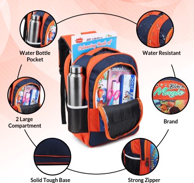 SQ BAGS Medium Light Weight Trendy School & College Bag Unisex Casual Waterproof 25 L Backpack(Orange)