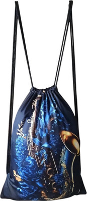 Fab C long Lasting Printed Drawstring Polyester Backpack for Sports/ Gym/Yoga/Casual 16 L Backpack(Blue)