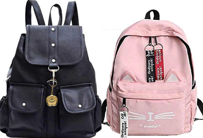 khatushyam collection A_BLK-4PKT-BACKPACK-SINGLE & CT_ PINK_-@_-1_abc 30 L Backpack(Black, Pink)