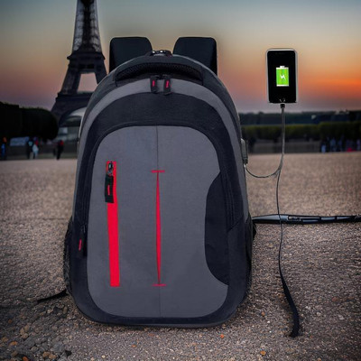 Shivra backpack for men backpack bags bagpack 34 L Laptop Backpack(Black, Grey)