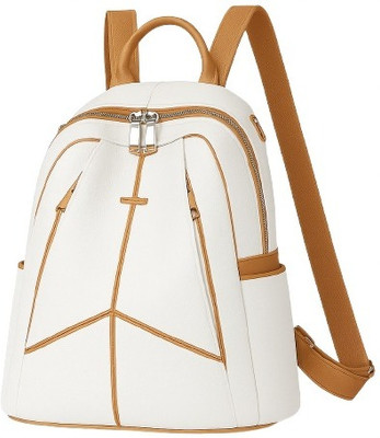 Muchova Vegan Leather Backpack Purse for Women Multi-Functional College Bag for Girls 21 L Backpack(Tan)