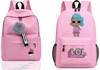 Shishtha A_@ PINK_ FSN_^^ 1 & LOL-PRINTPINK-1PC_abc 30 L Backpack(Pink, Pink)
