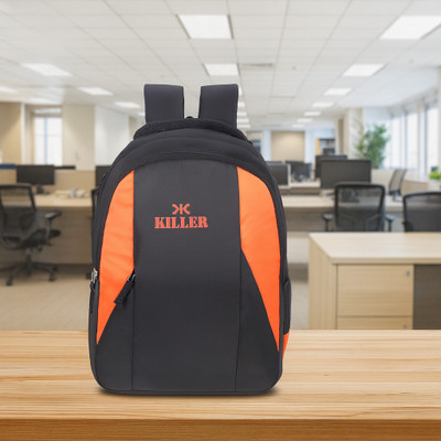 KILLER Unisex Premium Quality, Office/College/School Laptop Bag 30 L Trolley Backpack(Black, Orange)