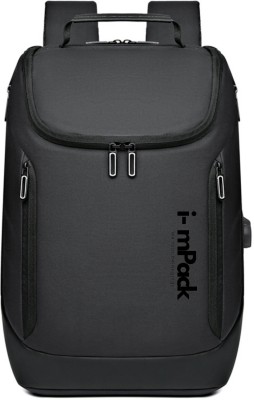 IMPACK Multi-function daily life Men's and Women's Waterproof Bag With USB Port 30 L Trolley Laptop Backpack(Black)
