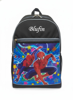 blufin Small 20 L Backpack Print Unisex School Bag|Kids| For Girls, Boys (Multicolor) 20 L Backpack(Black)