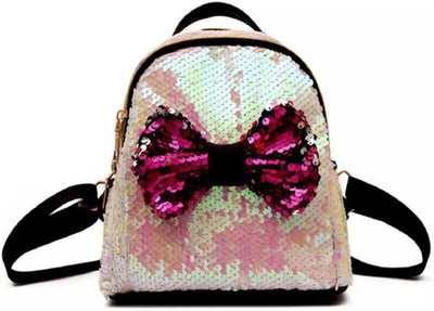 Krismo White Tie Medium Backpack Stylish Comfortable Handbag For Women 25 L Backpack(White)