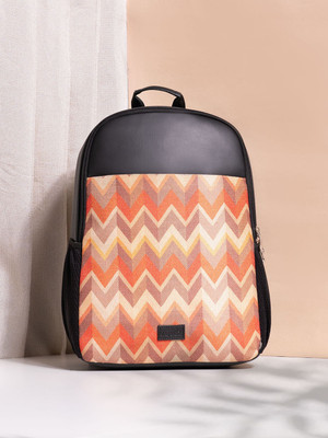 ZOUK Tidal Wave Statement Backpack 16.9 L Laptop Backpack(Orange)