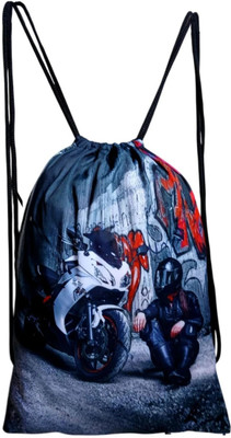 Fab C Graphic Printed Polyester Drawstring Backpack for Casual/ Yoga/ Tution/ Sports 18 L Backpack(Grey)