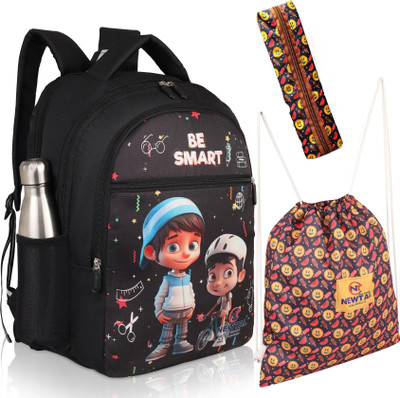 newtal Kids Printed School Bag With Pouch And Pencil Box 40 L Backpack(Brown, Black)