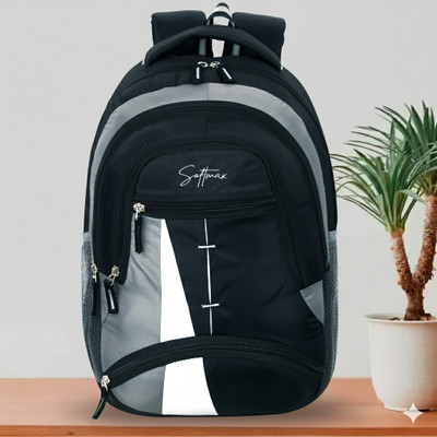 Softmax Large 35 L Backpack School/College Office Casual Waterproof bag 35 L Laptop Backpack(Black, White)