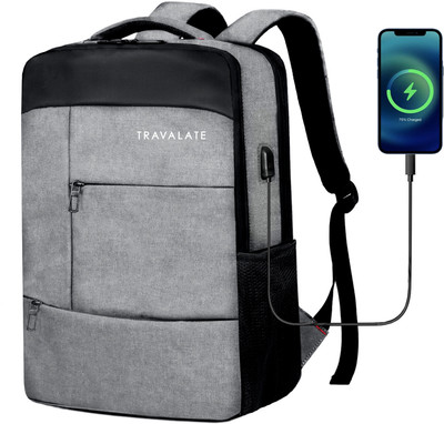 Travalate for School Collage and Office use - Multipocket Khadi Backpack 24 L Laptop Backpack(Grey)