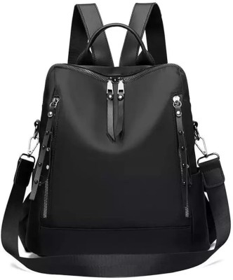 FusionSport Women Pu leather Single Compartment Stylish Backpack 25 L Backpack(Black)